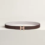 H Infini belt buckle & Reversible leather strap 24 mm
